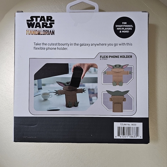 Star Wars Mandalorian Flexi Phone Holder Stand Black and Green - Picture 2 of 2